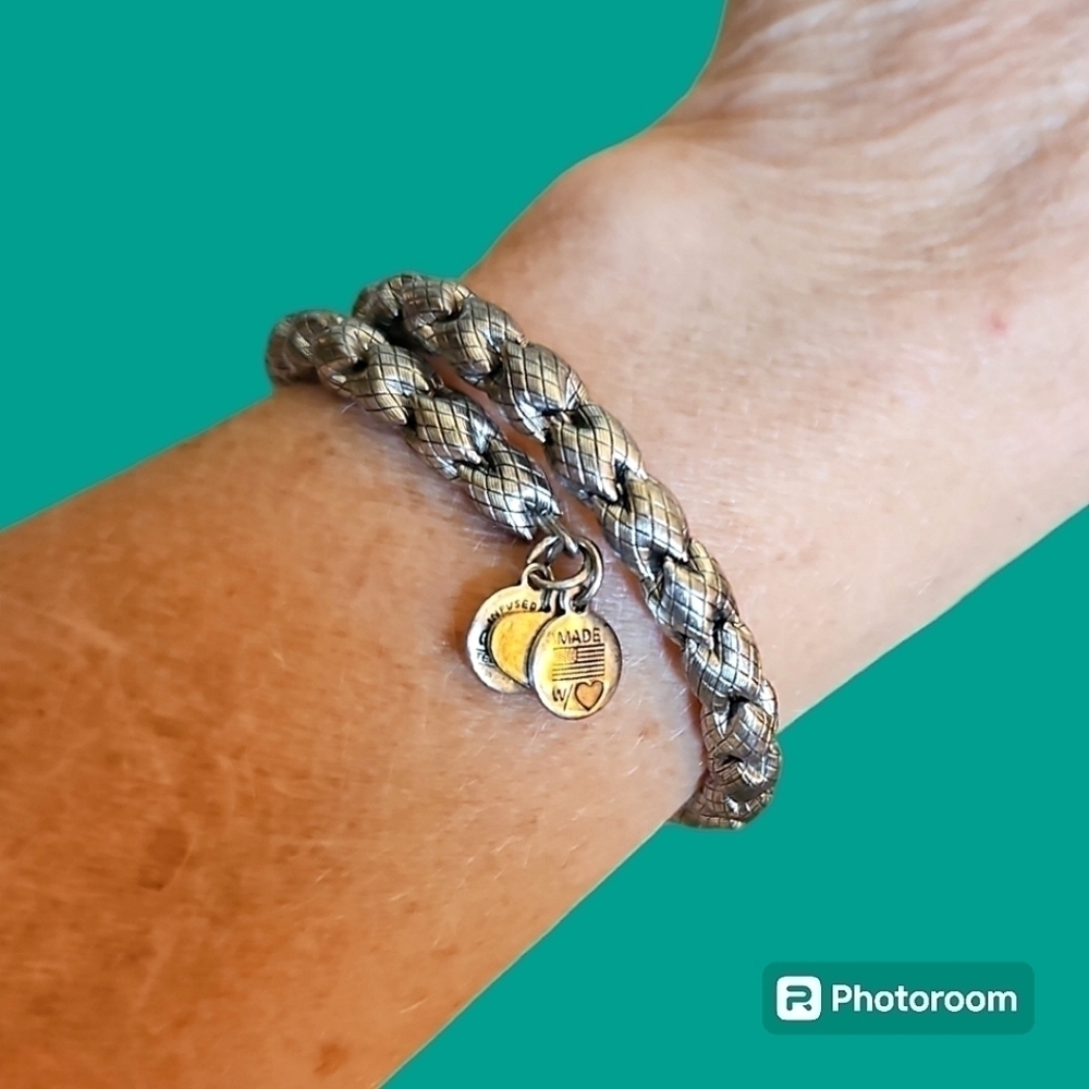 ALEX and ANI Silver Vintage 66 Braided Wrap Bracelet